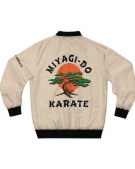 White Miyagi Do Karate Satin Jacket