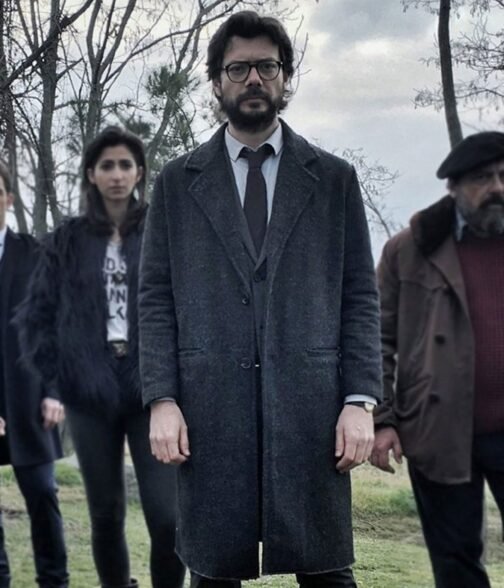 Alvaro Morte Money Heist Black Coat