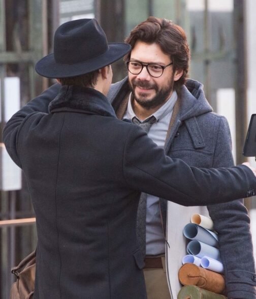 Pedro Alonso Money Heist Season 05 Black Wool Coat - Image 14