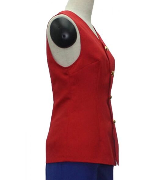 Monkey D. Luffy One Piece Cotton Red Vest - Image 4