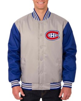 Gray/Royal Montreal Canadiens Poly-Twill Jacket
