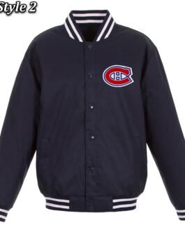 Navy Montreal Canadiens Front Hit Poly Twill Jacket