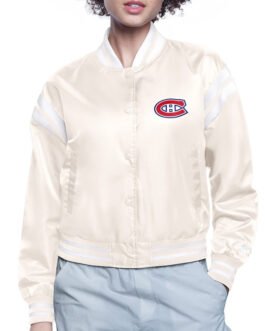 Montreal Canadiens Printed Logo Varsity Satin Jacket