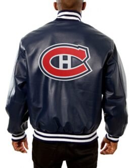 Varsity Montreal Canadiens Navy Blue Leather Jacket