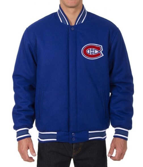 Varsity Montreal Canadiens Royal Blue Wool Jacket