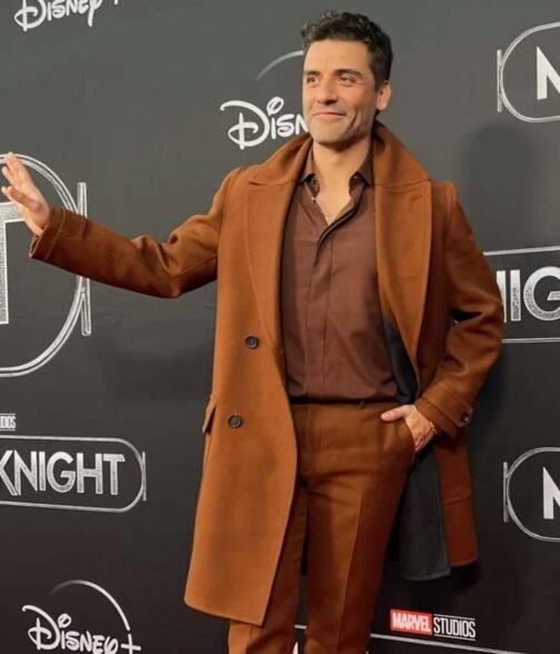Oscar Isaac Moon Knight Premiere Brown Coat - Image 3