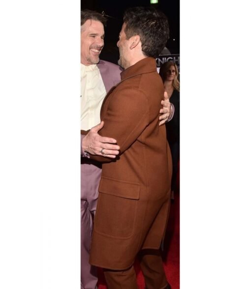 Oscar Isaac Moon Knight Premiere Brown Coat - Image 4