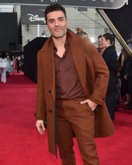 Oscar Isaac Moon Knight Premiere Brown Coat