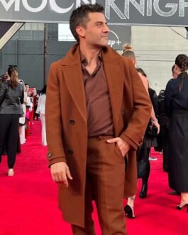Oscar Isaac Moon Knight Premiere Brown Coat