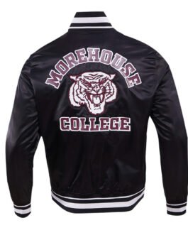 Morehouse College Classic Rib Black Satin Jacket