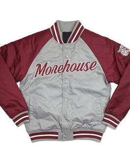 Morehouse Tigers Gray and Maroon Lightweight Satin Jacket