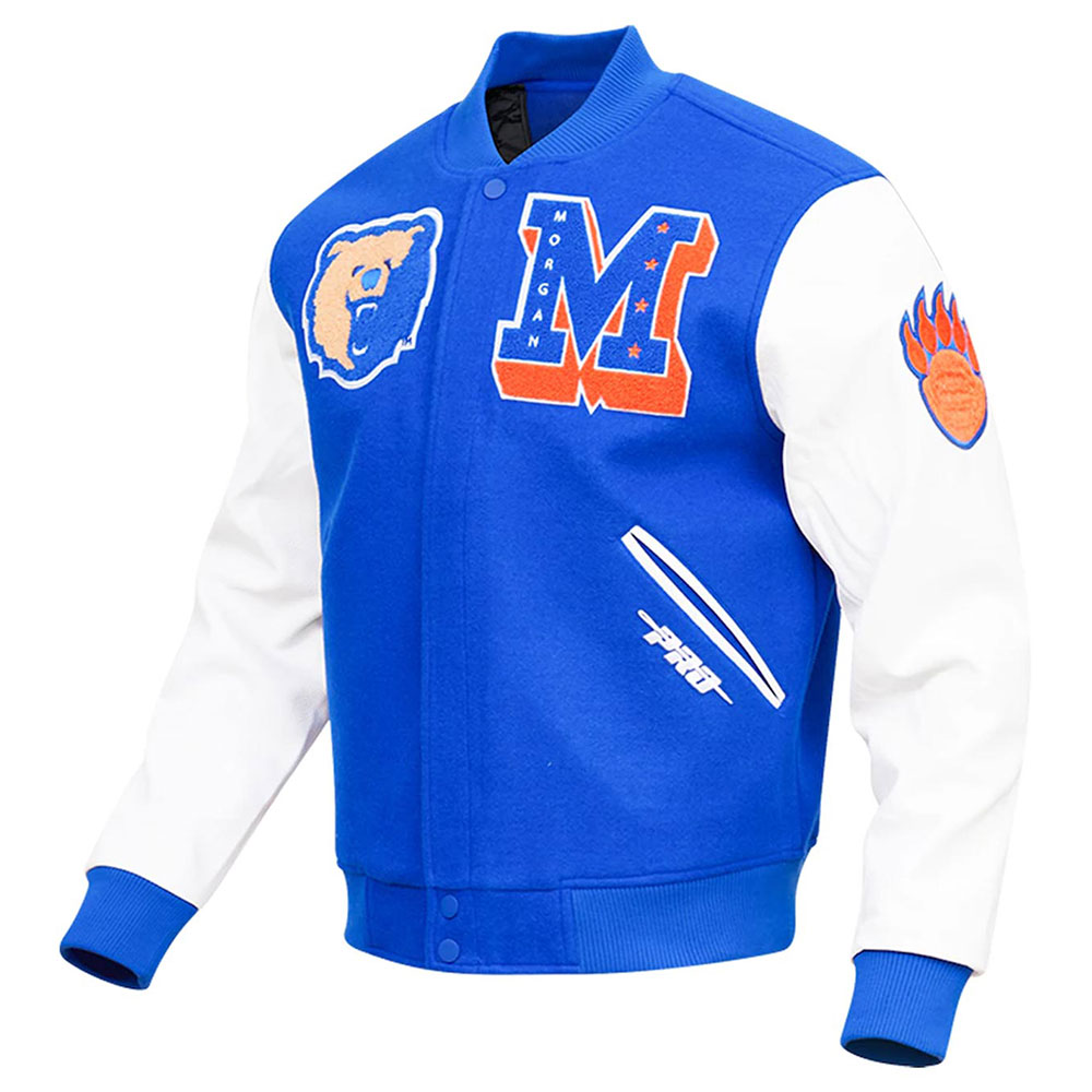 Royal Blue/White Morgan State Bears Classic Varsity Jacket