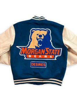 Morgan State University Blue and Beige Varsity Jacket