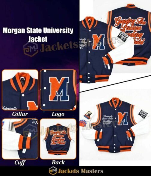 Morgan State University Motto 2.0 White and Blue Jacket - Image 3