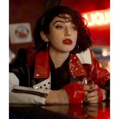 Morgan Taylor Campbell The Imperfects Red and Black Studded Jacket - Image 2