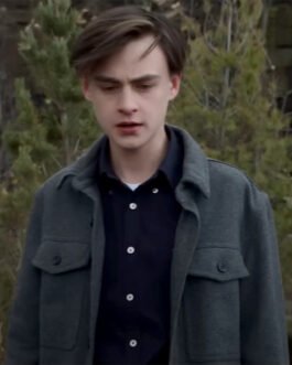 Jaeden Martell Mr. Harrigan’s Phone Gray Wool Coat