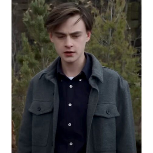 Jaeden Martell Mr. Harrigan’s Phone Gray Wool Coat - Image 2
