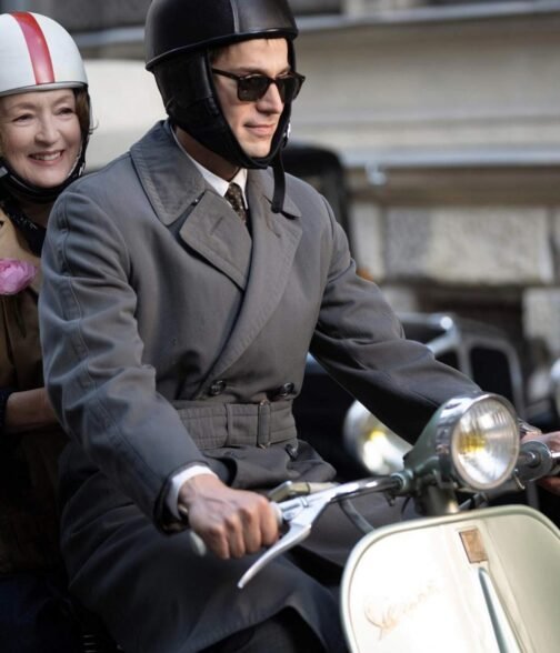 Mrs Harris Goes To Paris Lucas Bravo Grey Trench Coat - Image 4