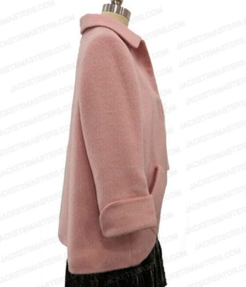 Mrs Maisel The Marvelous Rachel Brosnahan Pink Wool Blazer - Image 4