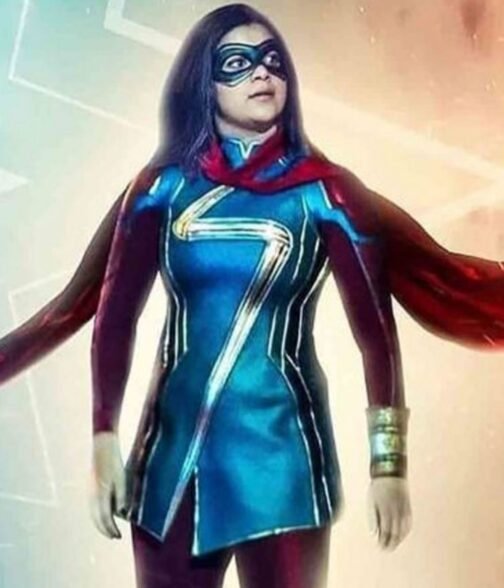 Kamala Khan Ms. Marvel Red and Blue Jacket - Image 2