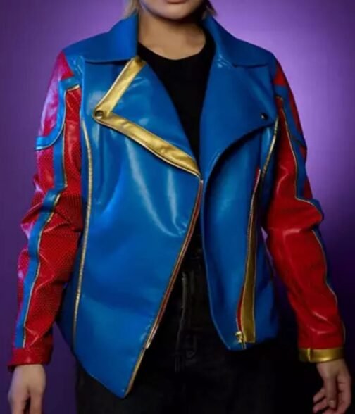 Kamala Khan Ms. Marvel Red and Blue Jacket - Image 5