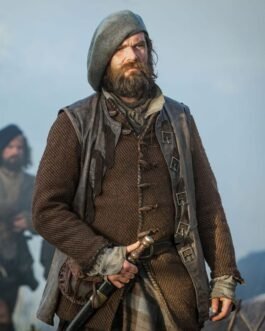 Duncan Lacroix Outlander Season 4 Brown Leather Vest