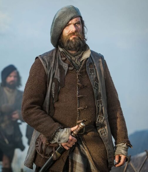 Duncan Lacroix Outlander Season 4 Brown Leather Vest