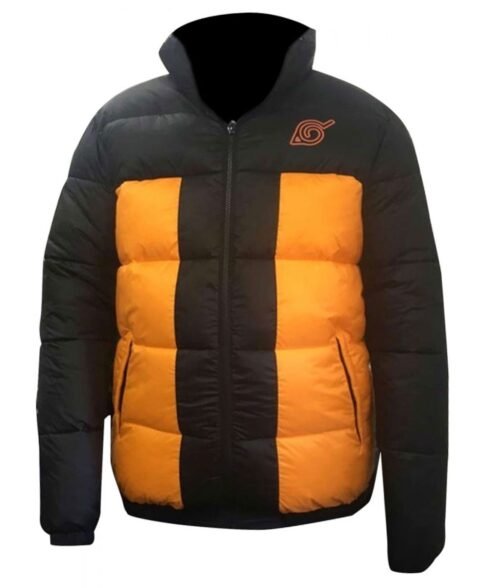 Namiwear Naruto Black and Orange Puffer Jacket