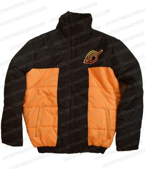 Namiwear Naruto Black and Orange Puffer Jacket - Image 3
