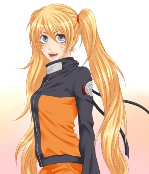Naruto Naruko Uzumaki Cropped Black and Orange Jacket - Image 4