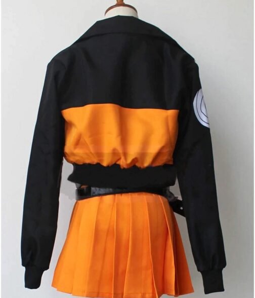 Naruto Naruko Uzumaki Cropped Black and Orange Jacket - Image 3