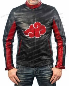 Itachi Uchiha Naruto Black Biker Leather Jacket