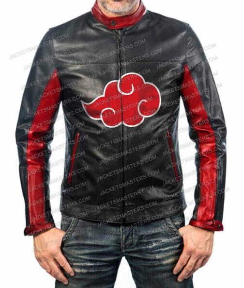 Itachi Uchiha Naruto Black Biker Leather Jacket