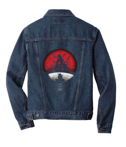Red Moon Itachi Uchiha Naruto Denim Jacket - Image 5