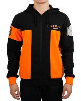 Naruto Shippuden Spiral Kanji Orange/Black Hoodie