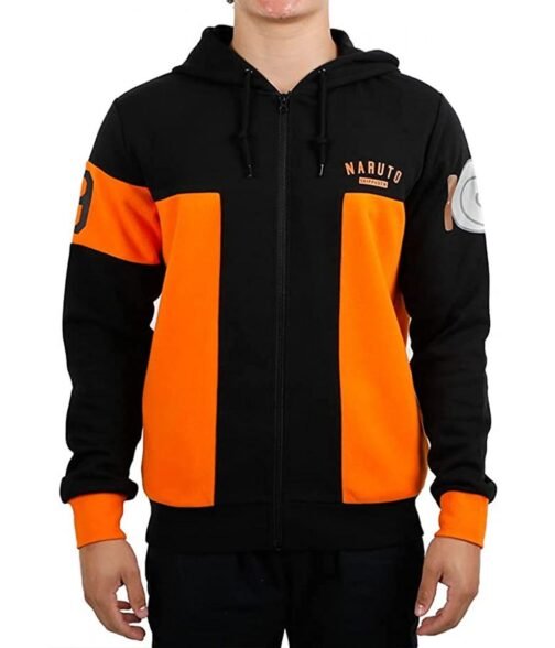 Naruto Shippuden Spiral Kanji Orange/Black Hoodie
