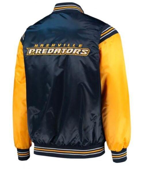 Starter Varsity Nashville Predators Blue and Yellow Jacket - Image 2