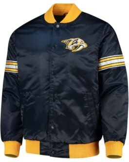 Nashville Predators Starter Blue Satin Jacket