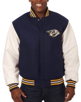 Nashville Predators Navy/White Two-Tone Varsity Jacket