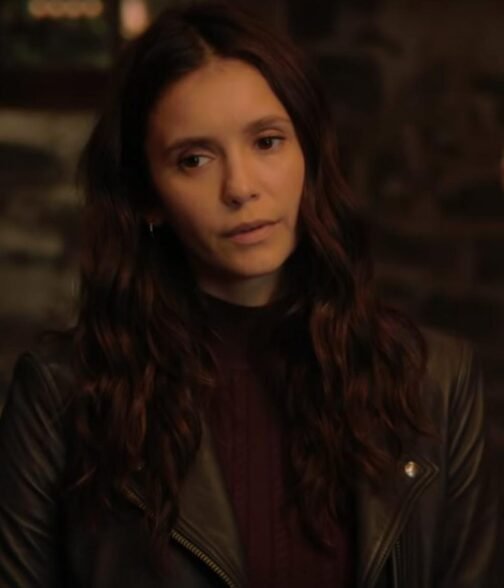 Love Hard Nina Dobrev Black Leather Jacket - Image 5