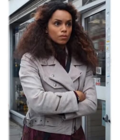Suspicion Georgina Campbell Grey Leather Jacket
