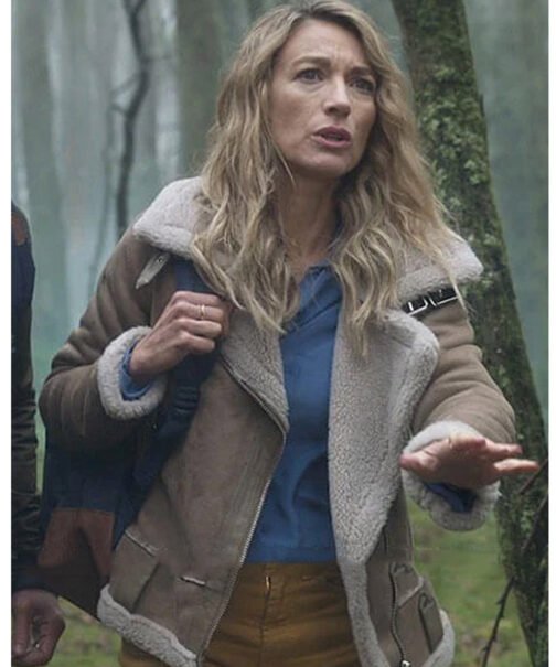 La Brea Natalie Zea Shearling Suede Jacket - Image 2
