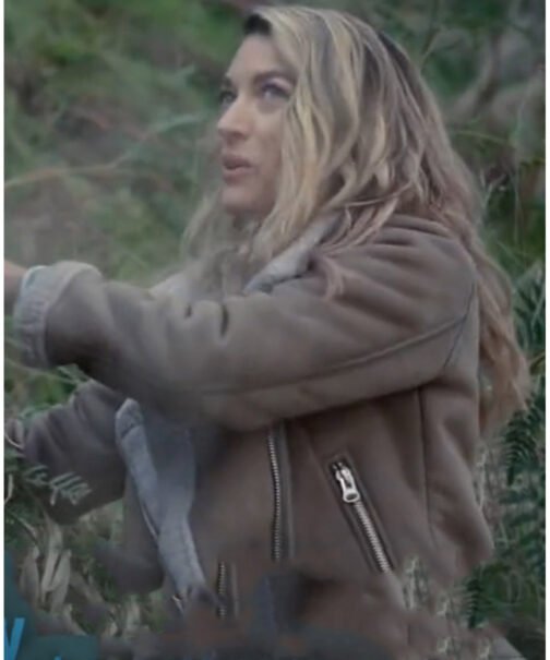 La Brea Natalie Zea Shearling Suede Jacket - Image 8