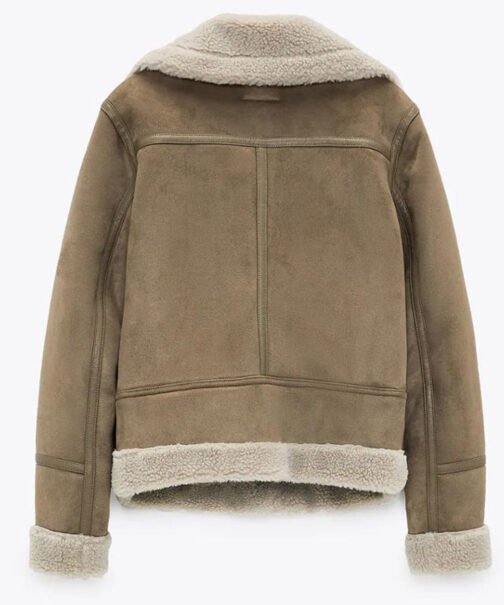 La Brea Natalie Zea Shearling Suede Jacket - Image 3