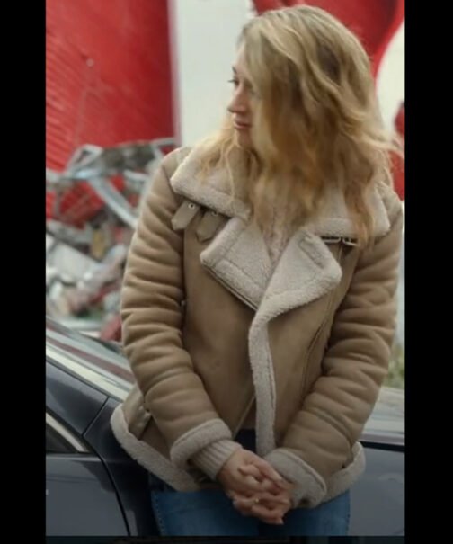 La Brea Natalie Zea Shearling Suede Jacket - Image 5