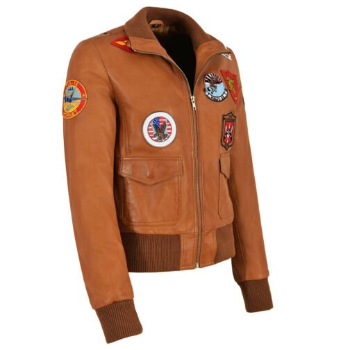 Navy Air Force Pilot Jet Fighter Leather Jacket - Image 5
