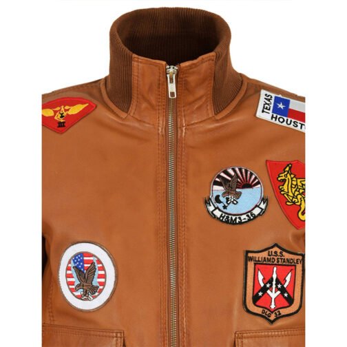 Navy Air Force Pilot Jet Fighter Leather Jacket - Image 8