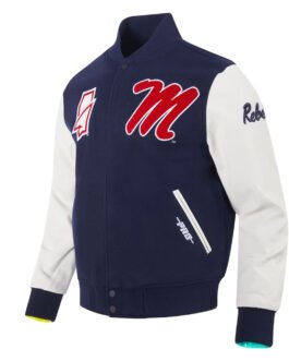 Navy Mississippi Rebels Classic Varsity Jacket