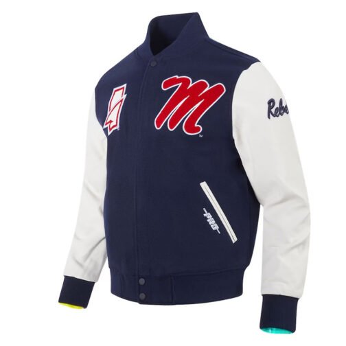 Navy Mississippi Rebels Classic Varsity Jacket
