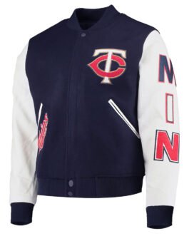 Minnesota Twins Letterman Navy and White Jacket